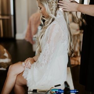 INC Lace Wrap Robe and Slip Dress/Bridal Robe